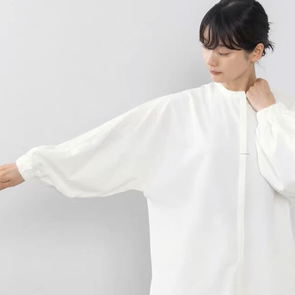 Japanese Brand "ARL By Felissimo" Band Collar Blouse - Size M - Picture 5 of 8